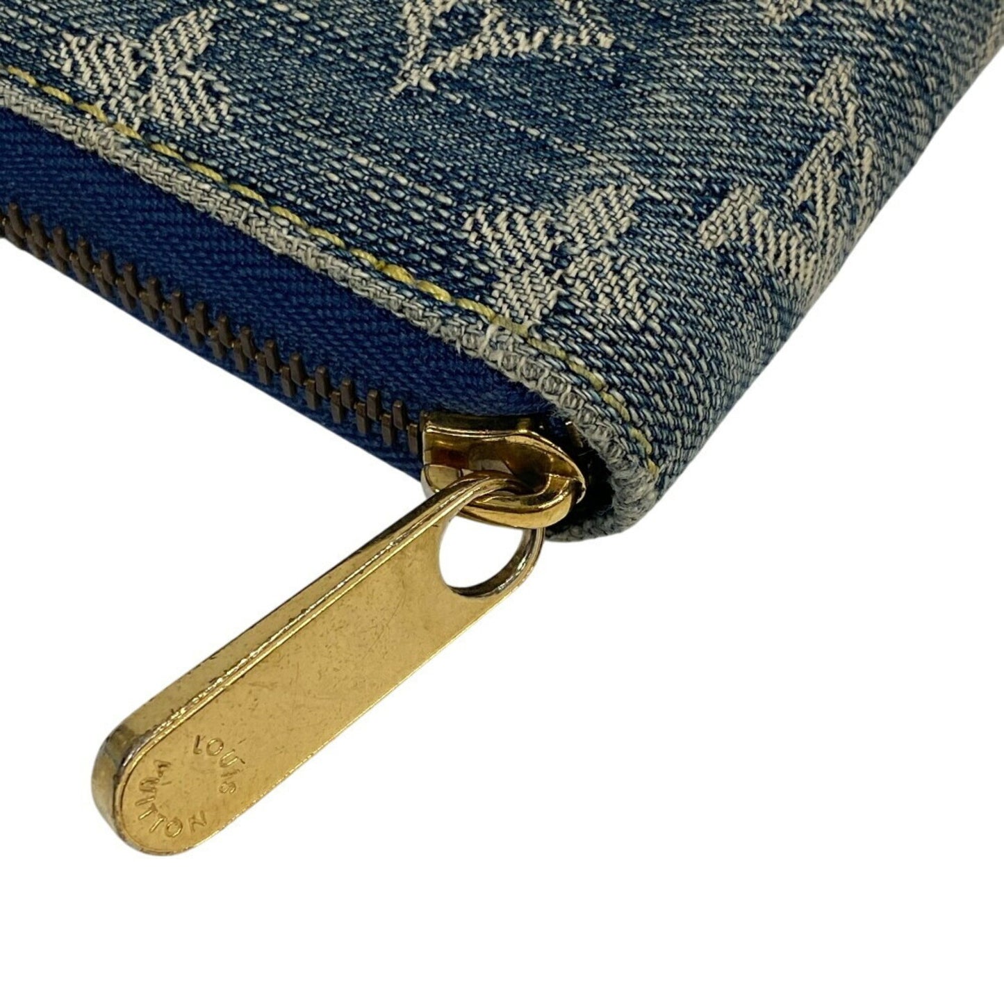 Louis Vuitton Zippy wallet, Blue, Denim - Jeans, wallet