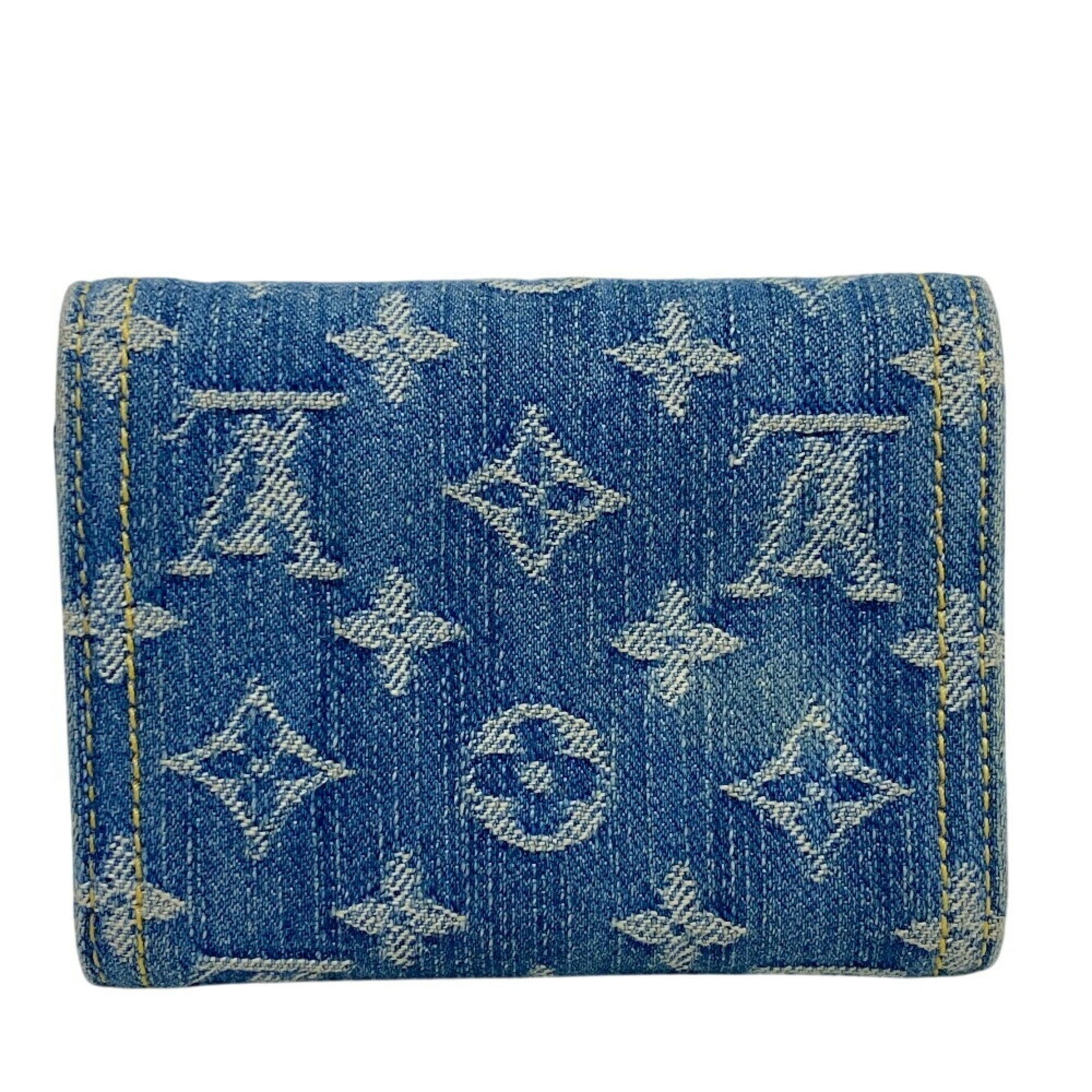 Louis Vuitton Victorine, Blue, Denim - Jeans, wallet