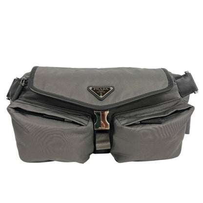 Prada Re-Nylon, Grey, Canvas, clutch