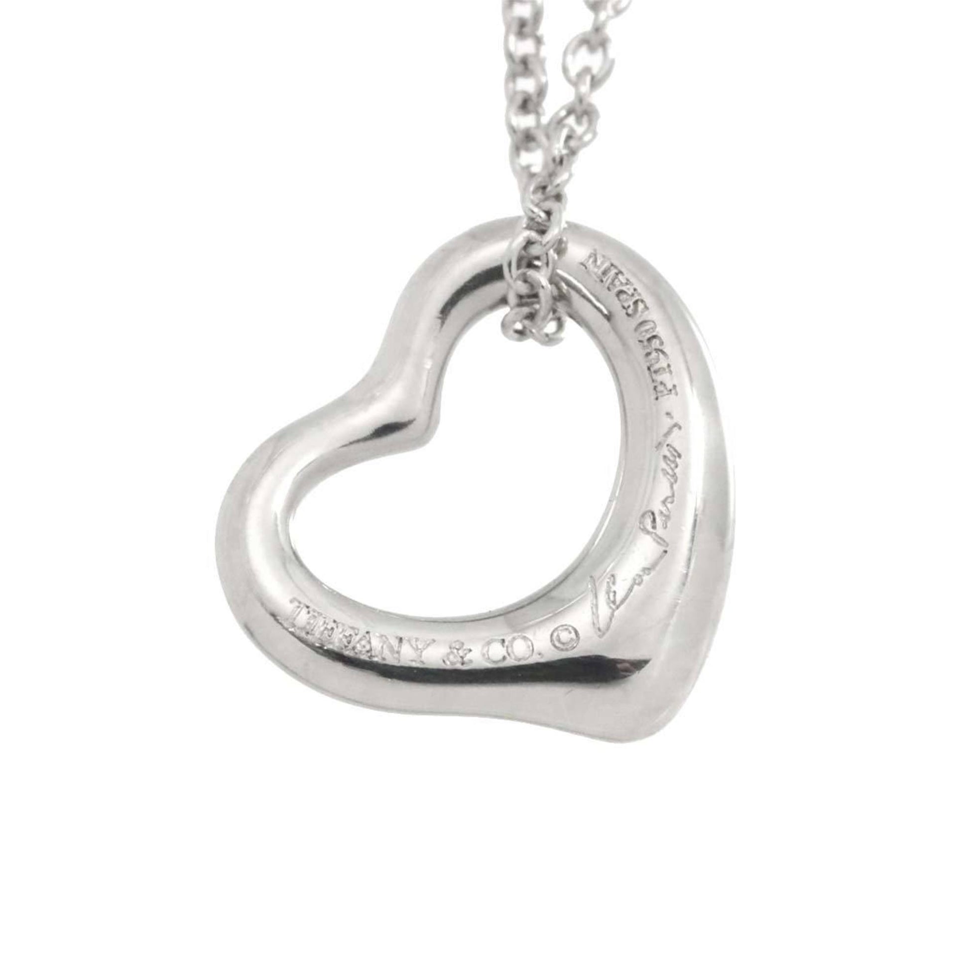 Tiffany & Co Open Heart, Silver, Platinum, necklace