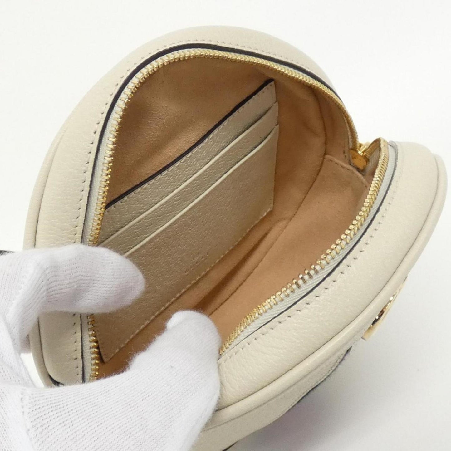 Gucci Ophidia, White, Leather, clutch
