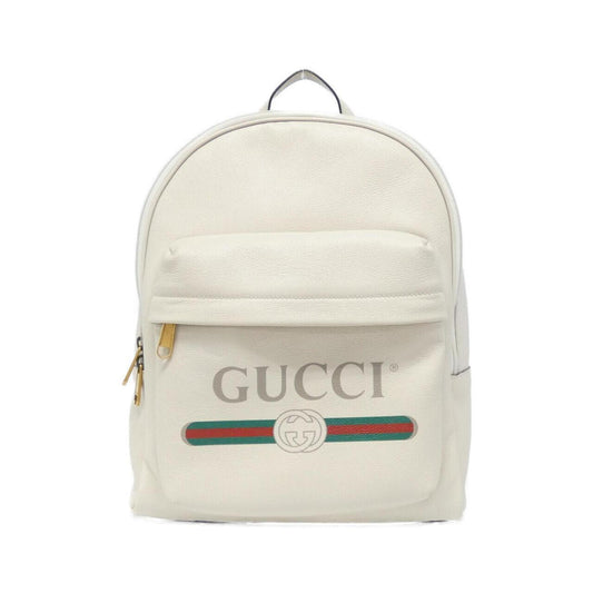 Gucci Gucci Print, White, Leather, backpack