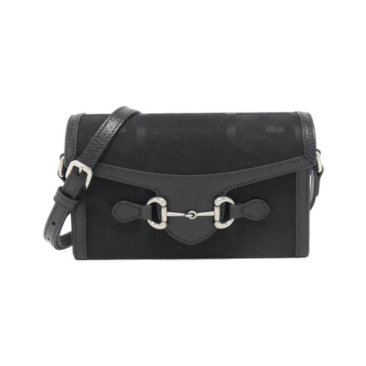 Gucci Horsebit, Black, Canvas, shoulder