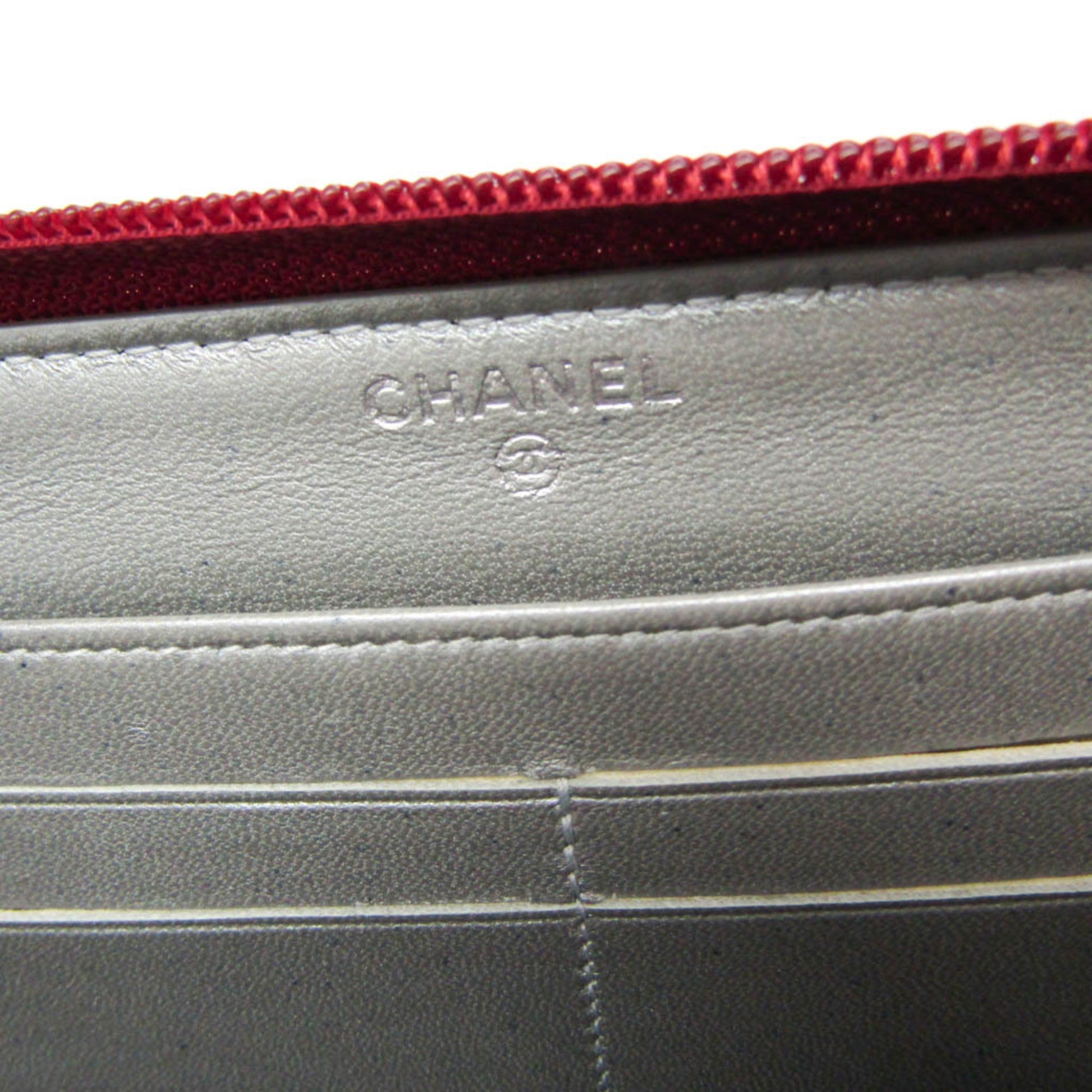 Chanel Camellia, Burgundy, Leather, wallet