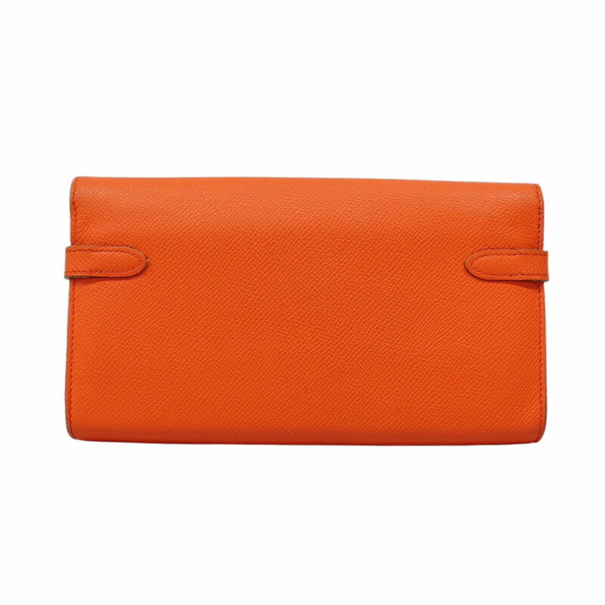 Hermès Kelly To Go, Orange, Leather, wallet