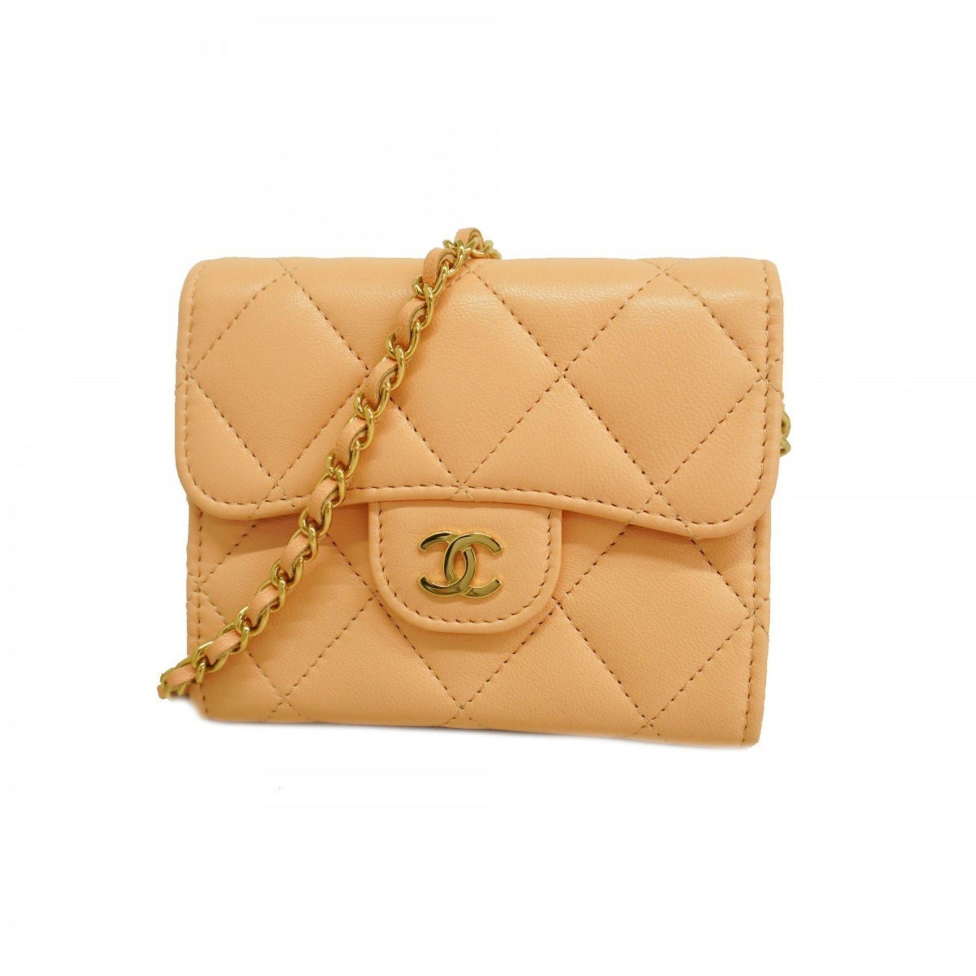 Chanel Wallet On Chain, Pink, Leather, wallet