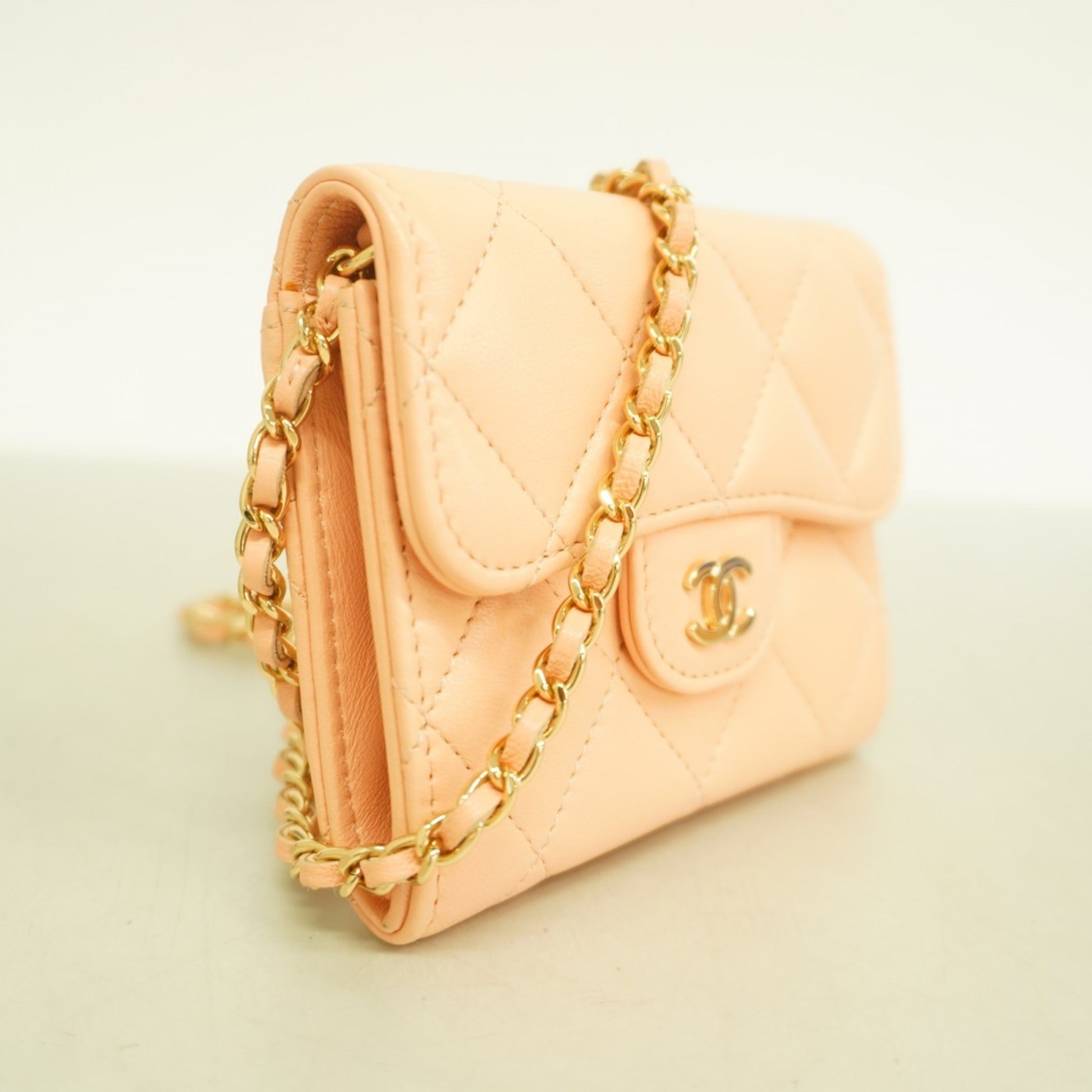 Chanel Wallet On Chain, Pink, Leather, wallet