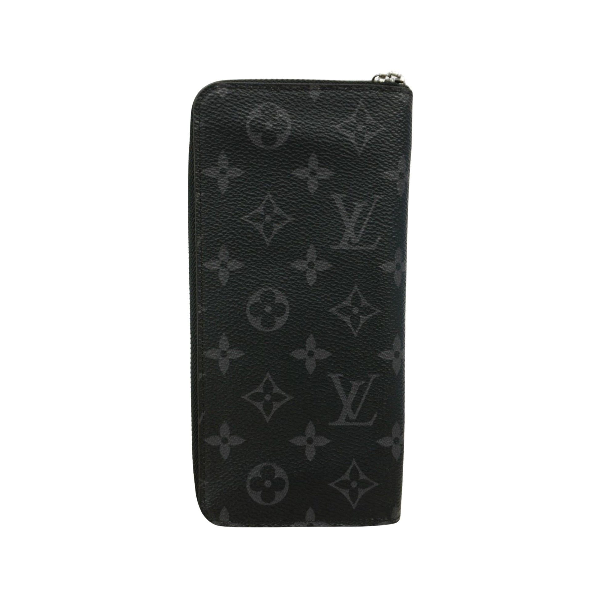 Louis Vuitton Zippy Wallet Vertical, Black, Canvas, wallet