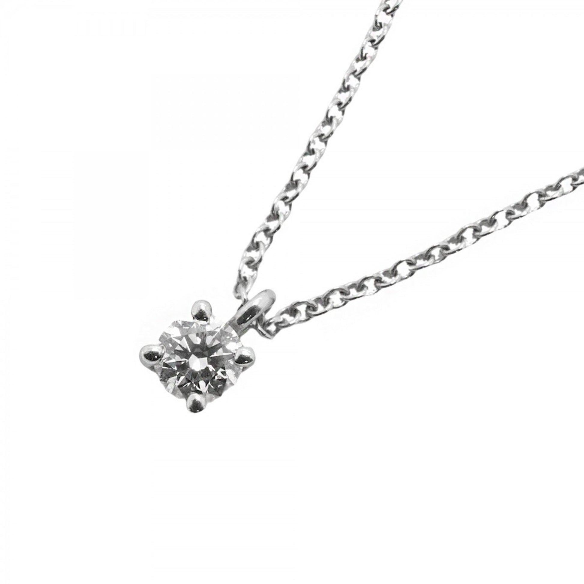 Tiffany & Co Solitaire, Silver, Platinum, necklace