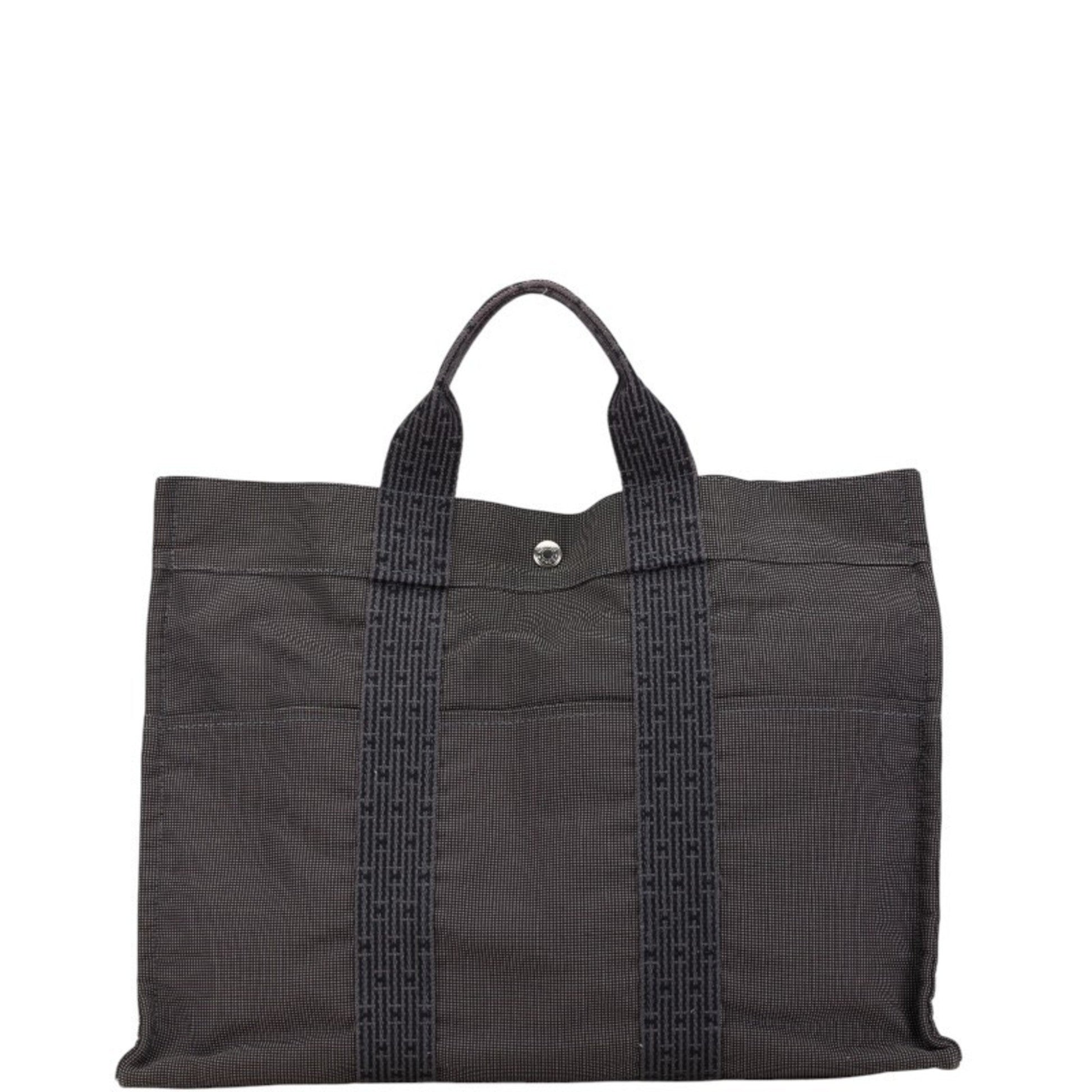Hermès Herline, Grey, Canvas, tote