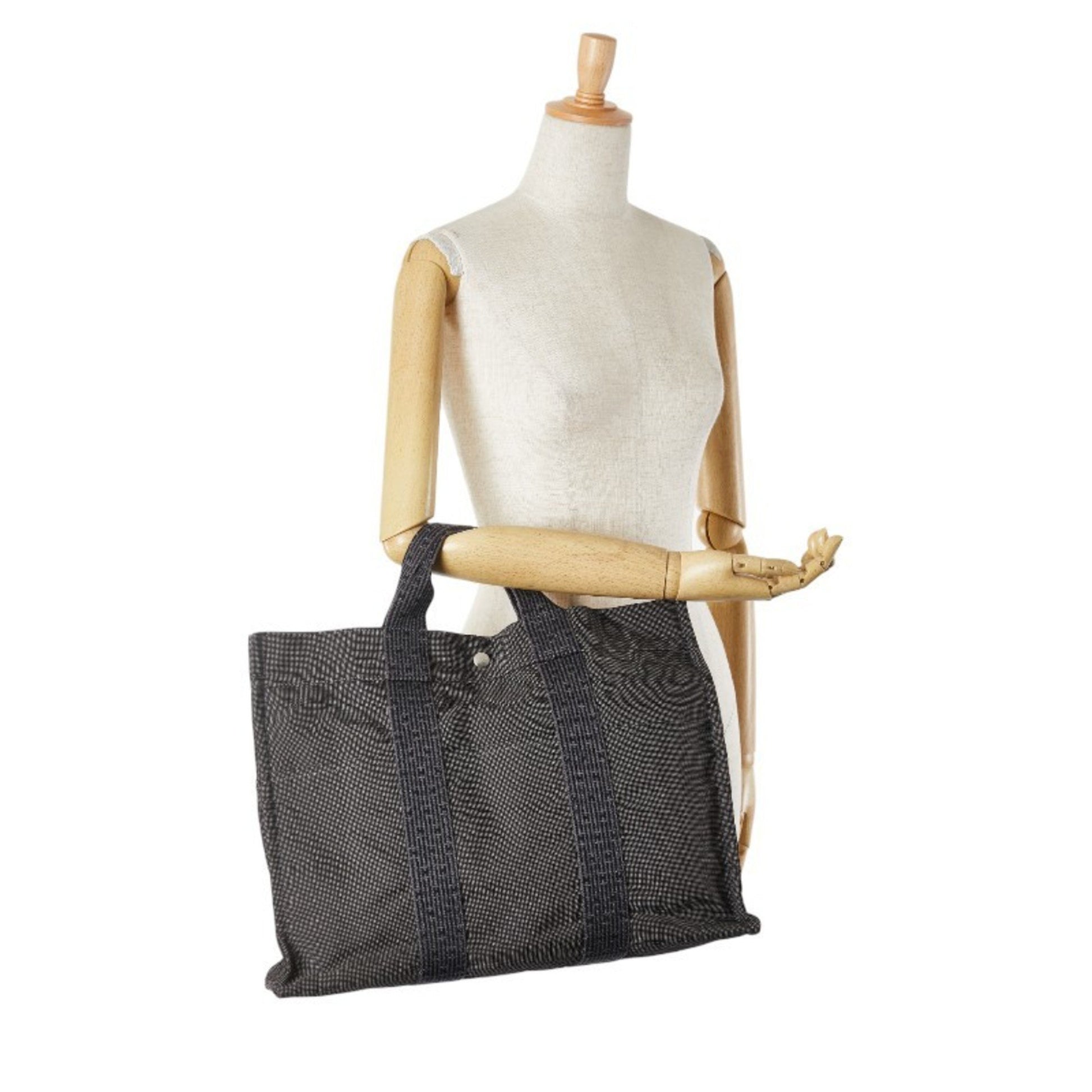 Hermès Herline, Grey, Canvas, tote
