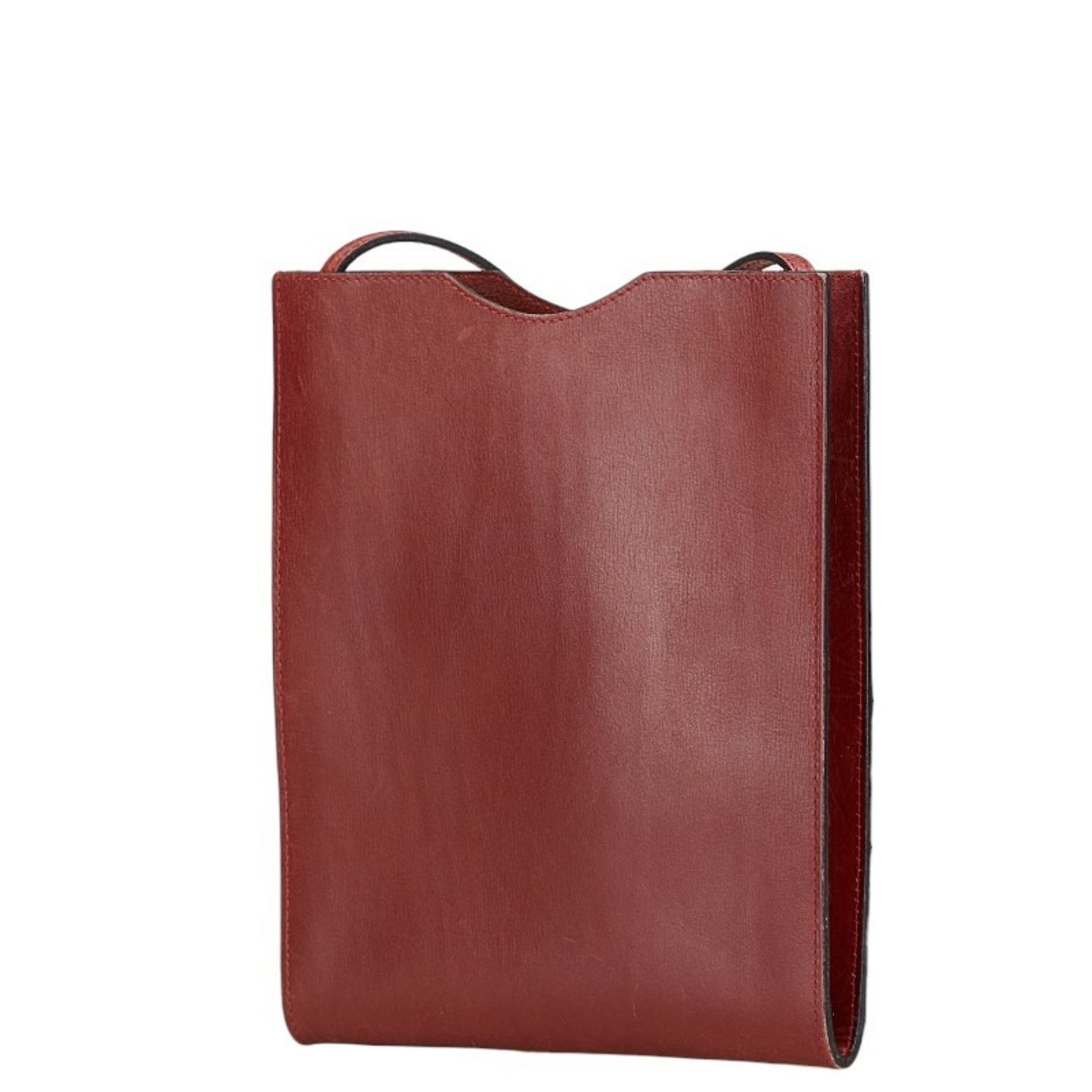 Hermès Onimetou, Burgundy, Leather, shoulder