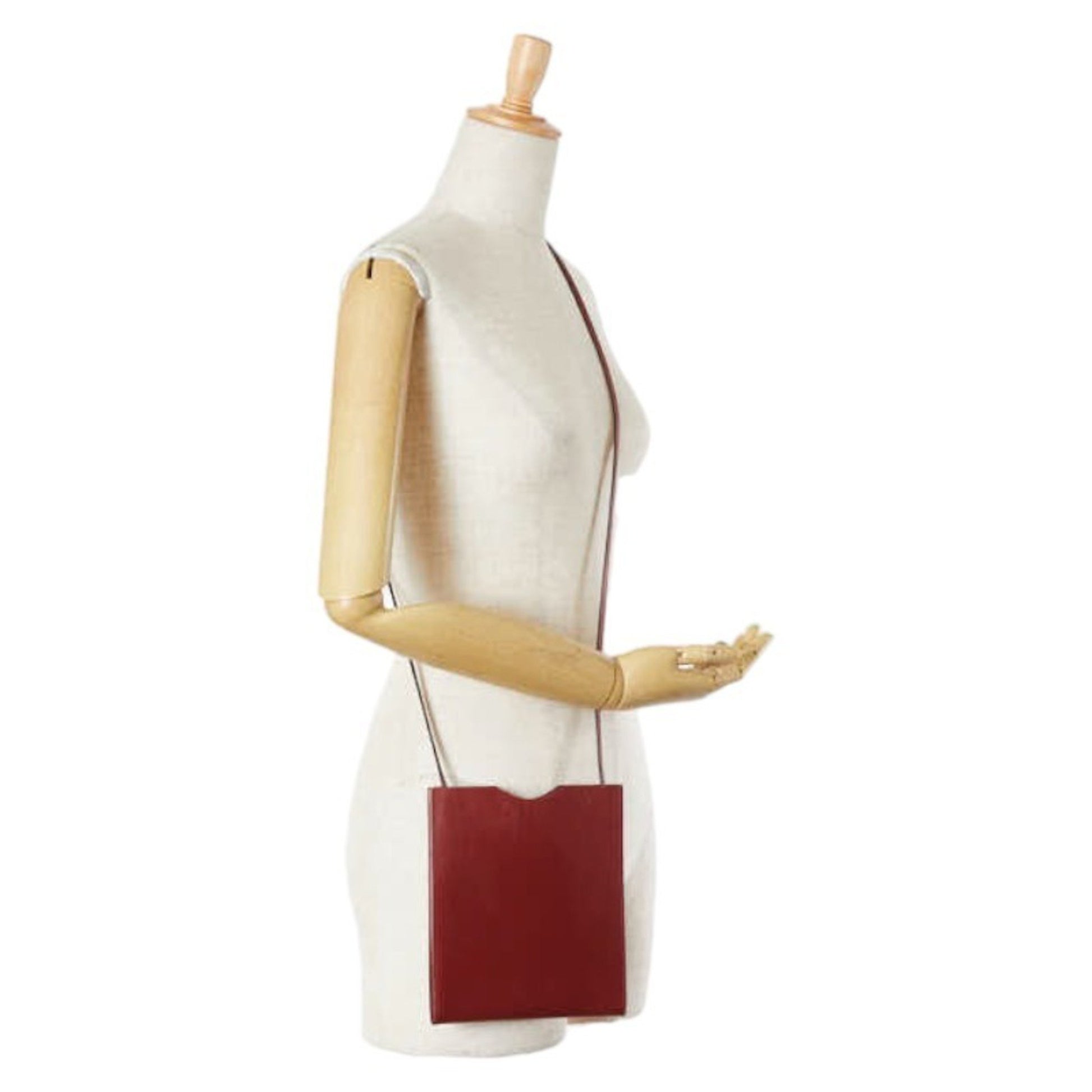 Hermès Onimetou, Burgundy, Leather, shoulder