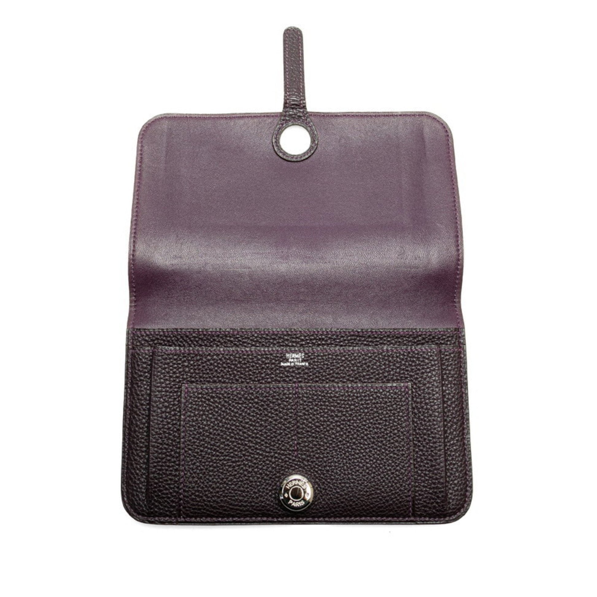 Hermès dOGON gm, Purple, Leather, wallet