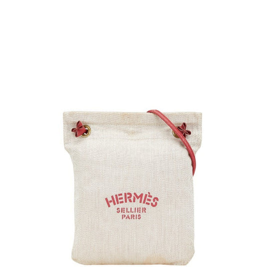 Hermès Aline, Beige, Canvas, shoulder
