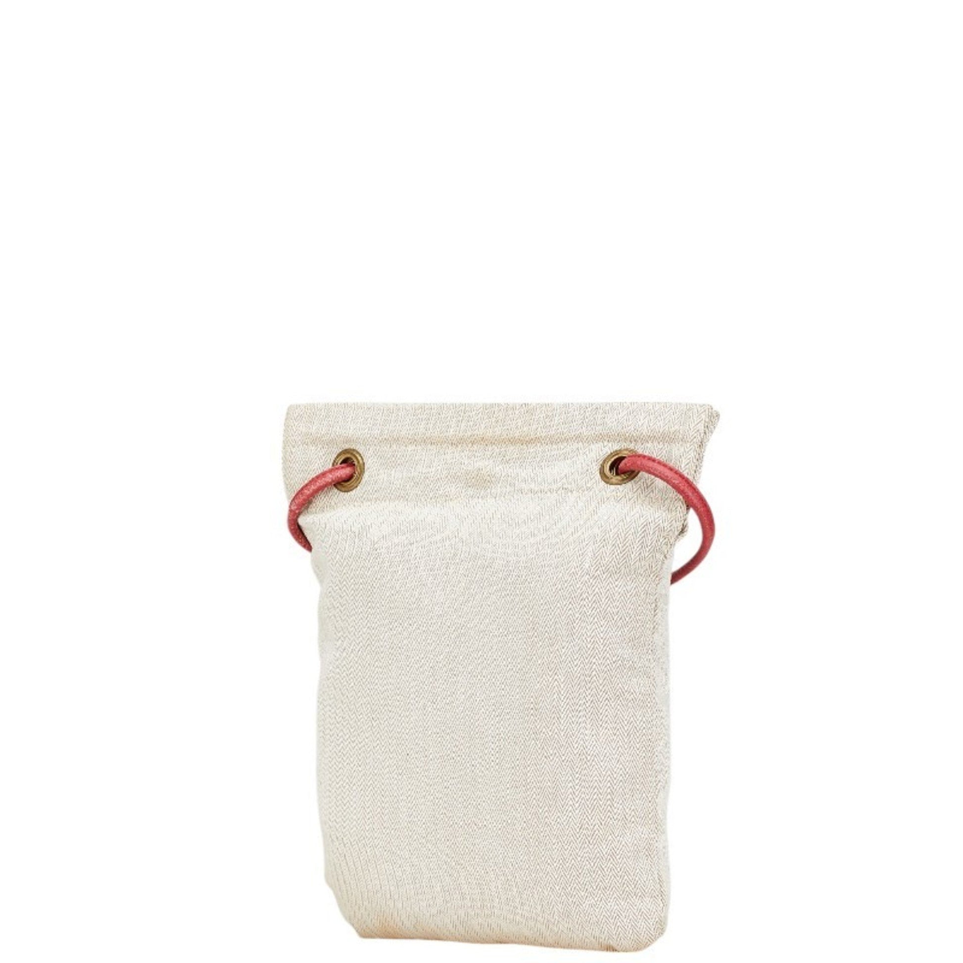 Hermès Aline, Beige, Canvas, shoulder