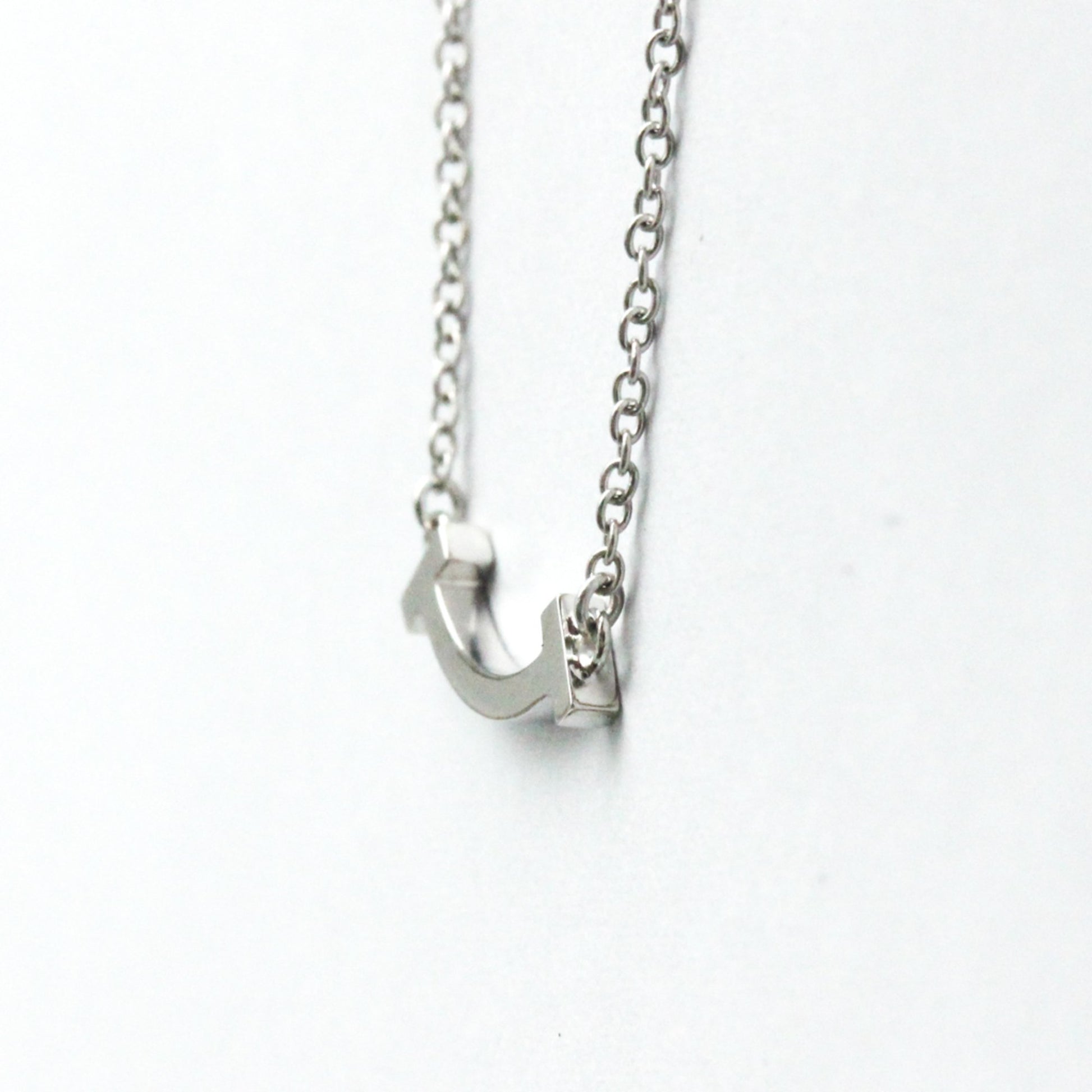 Tiffany & Co T Smile, Silver, White Gold, necklace