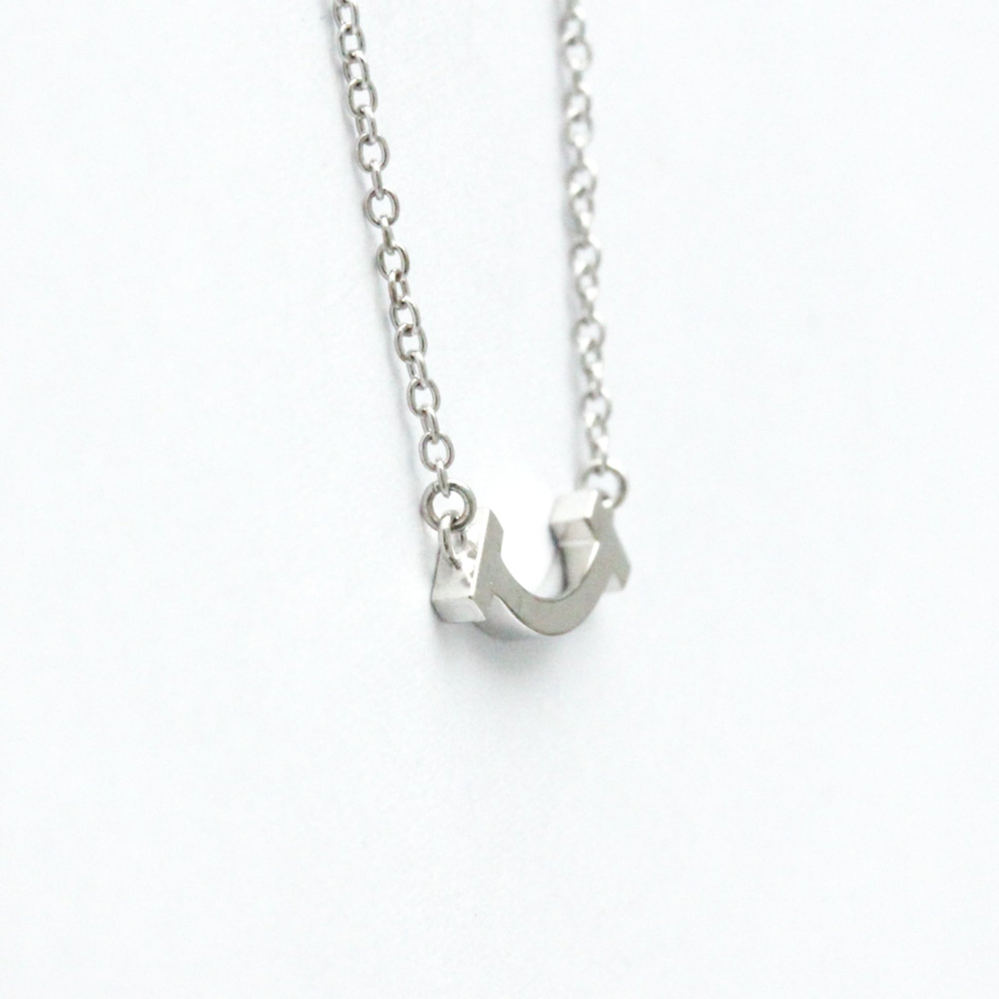 Tiffany & Co T Smile, Silver, White Gold, necklace