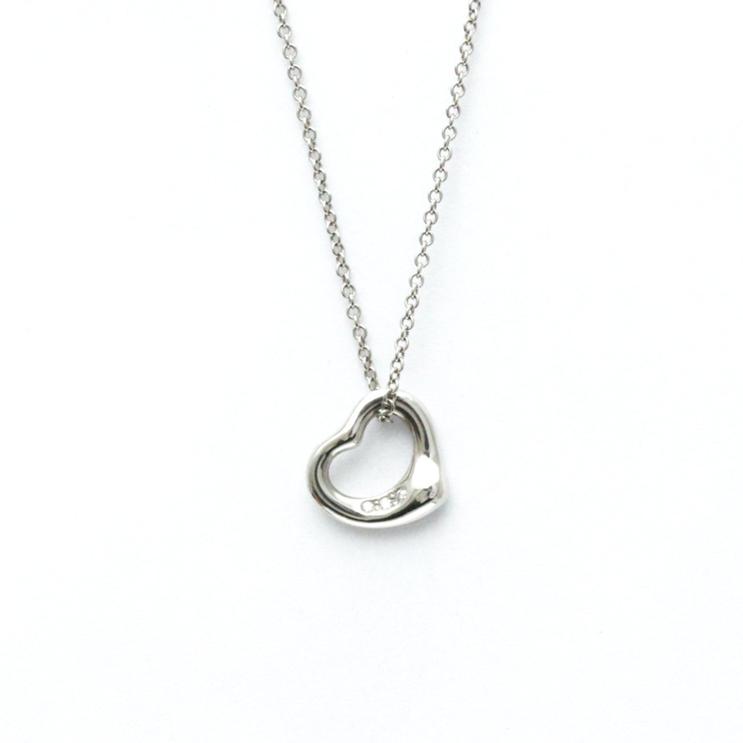 Tiffany & Co Open Heart, Silver, Platinum, necklace