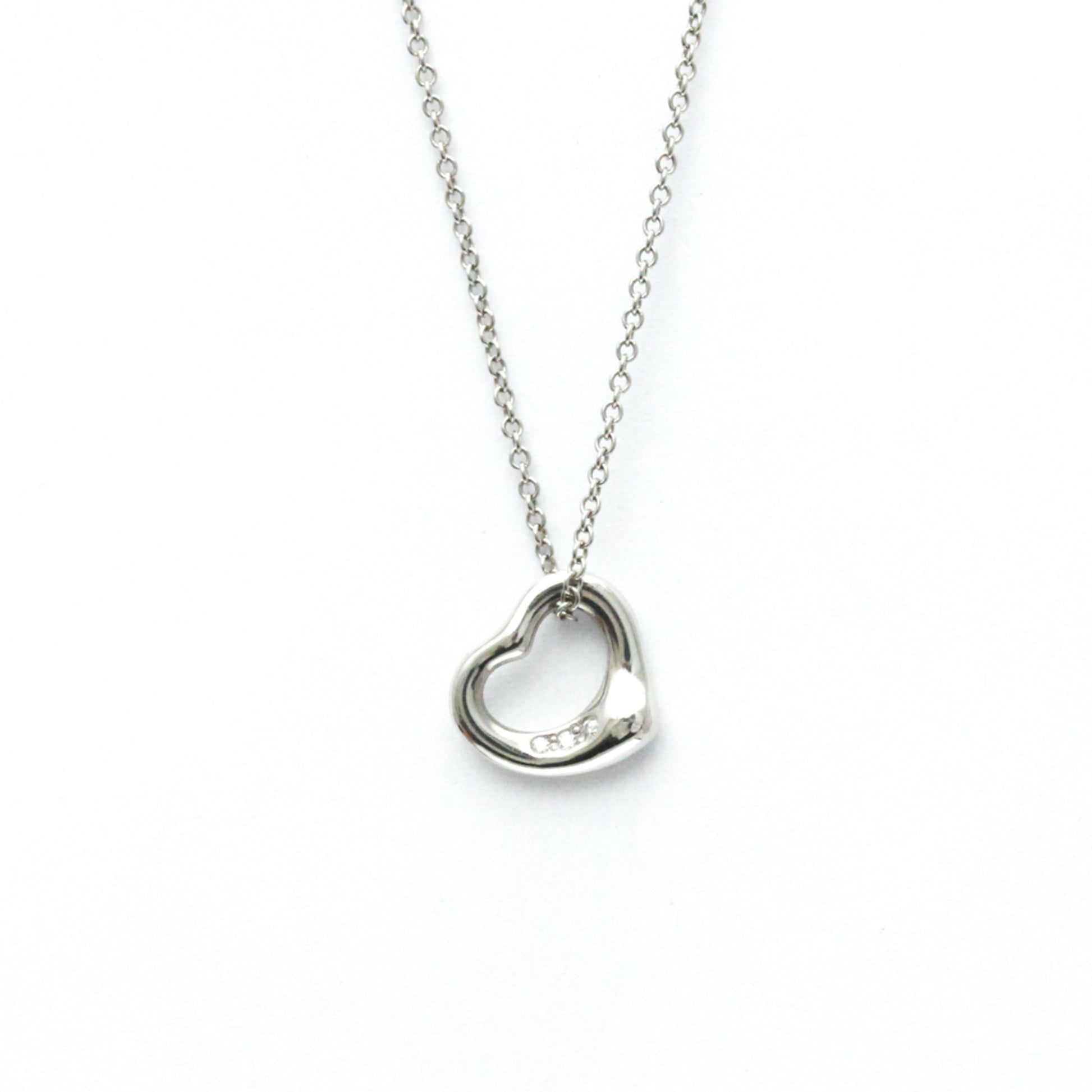 Tiffany & Co Open Heart, Silver, Platinum, necklace