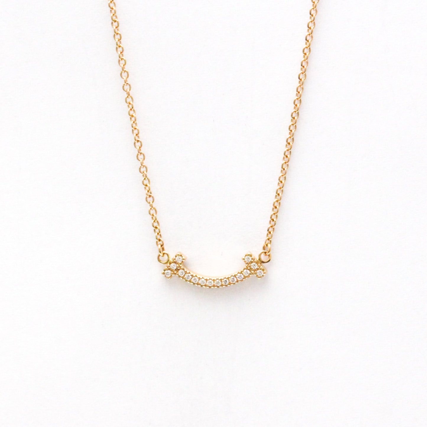 Tiffany & Co T Smile, Gold, Rose Gold, necklace