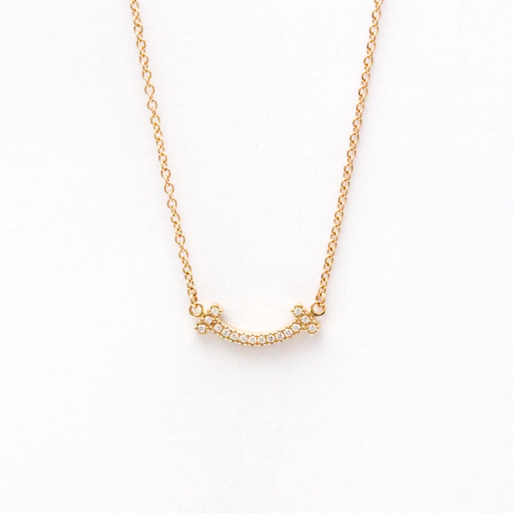 Tiffany & Co T Smile, Gold, Rose Gold, necklace