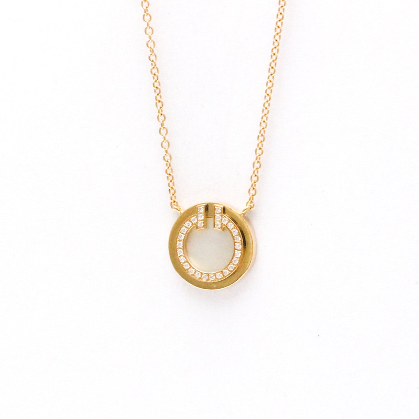 Tiffany & Co T circle, Gold, Rose Gold, necklace