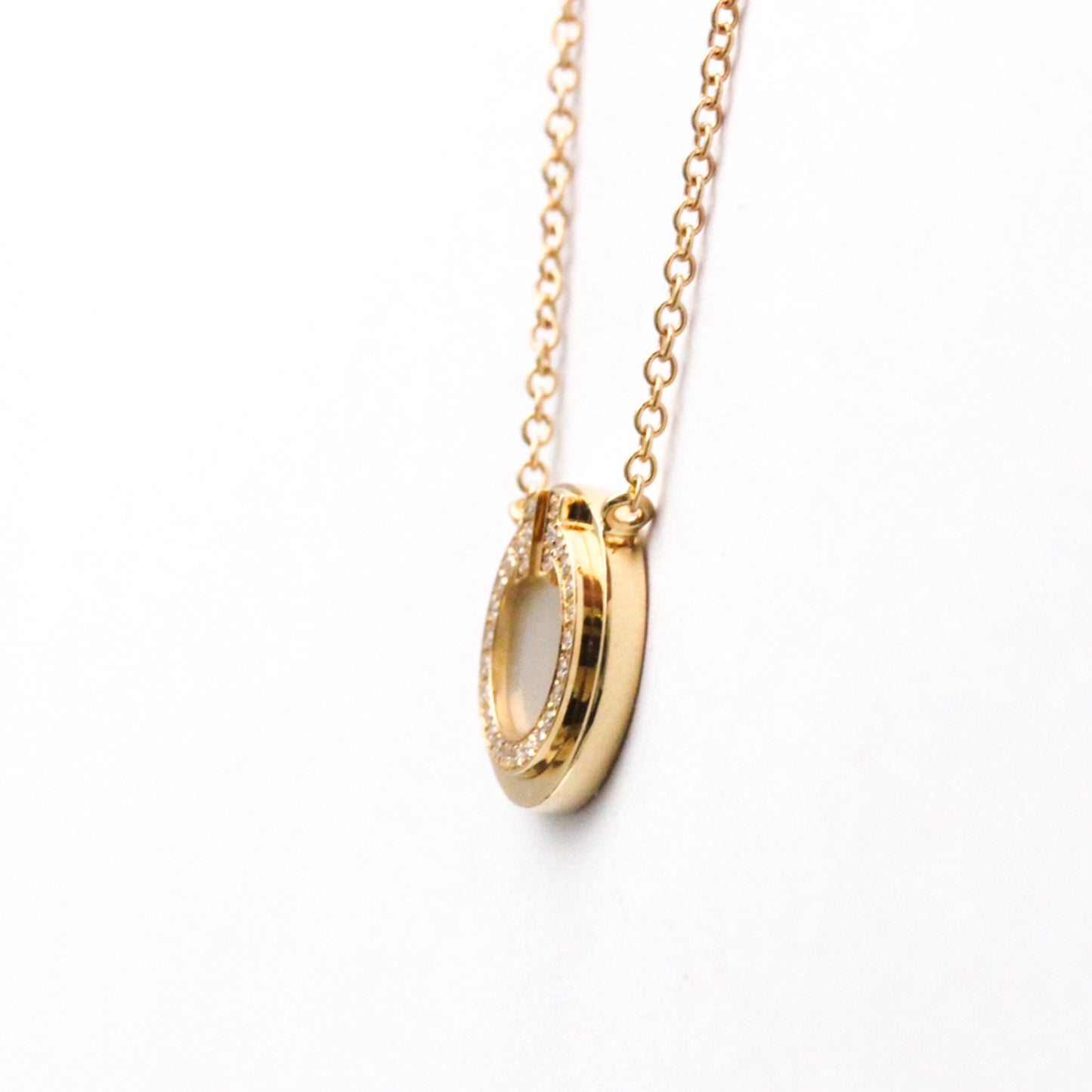 Tiffany & Co T circle, Gold, Rose Gold, necklace