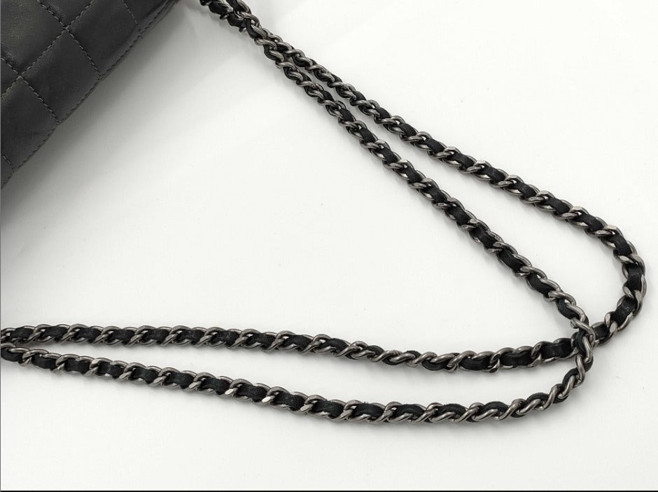 Chanel Vintage Reissue Square Flap Bag Leather, BLACK, LEATHER, Shoulder bag