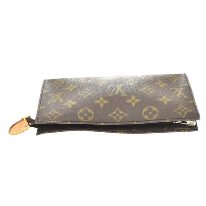 Louis Vuitton Vintage Bucket Zip Monogram Canvas, Brown, Leather, Clutch