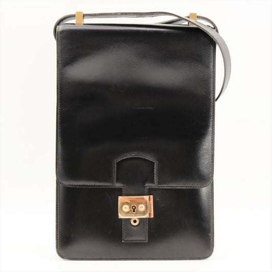 Hermès Dépêche, Black, Leather, shoulder