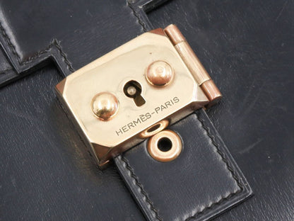 Hermès Dépêche, Black, Leather, shoulder