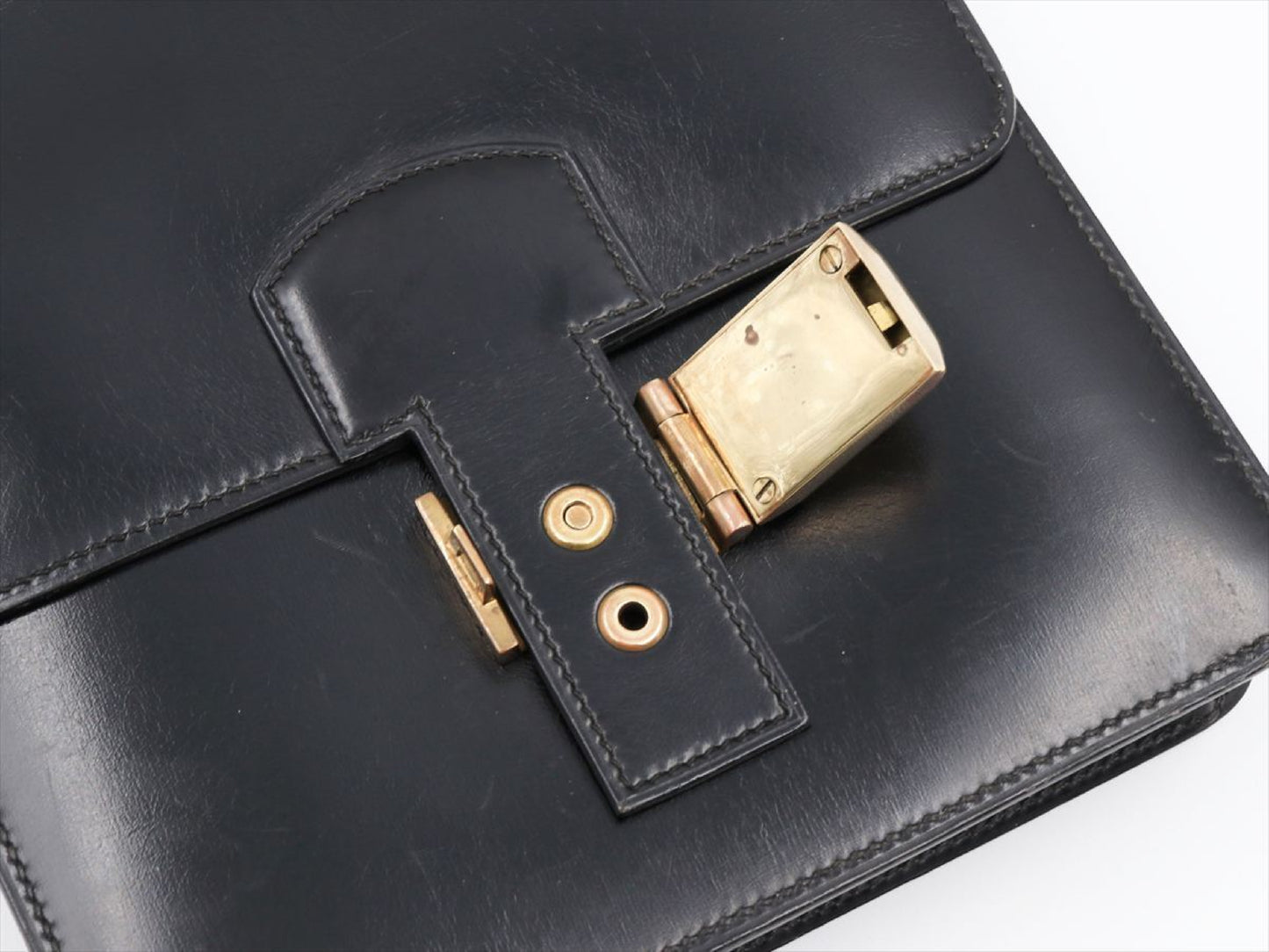 Hermès Dépêche, Black, Leather, shoulder