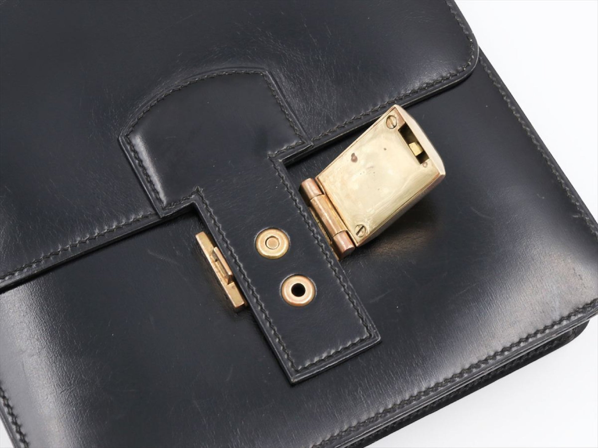 Hermès Dépêche, Black, Leather, shoulder
