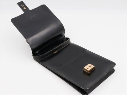 Hermes Depeche Shoulder Bag Courchevel, Black, Leather, Shoulder Bag