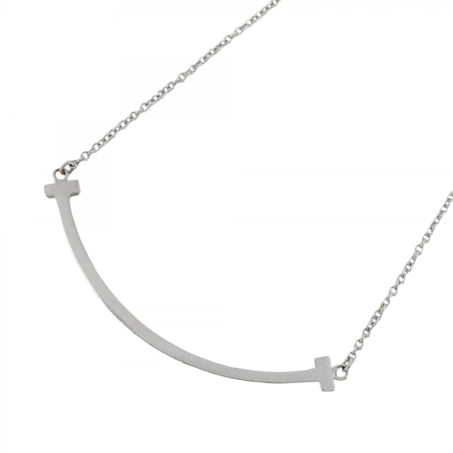 Tiffany & Co T Smile, Silver, White Gold, necklace