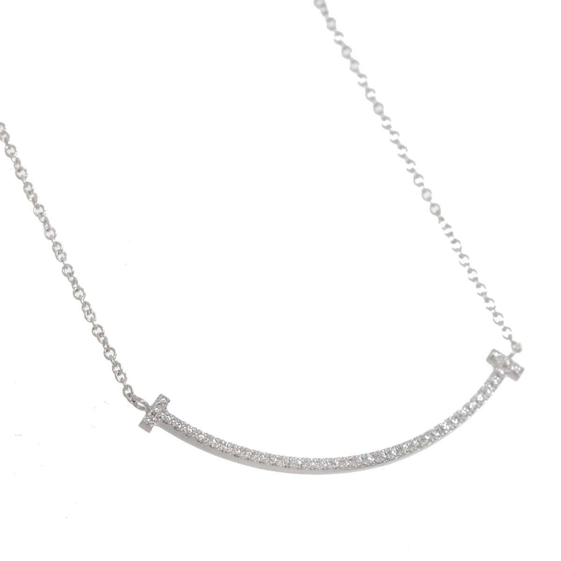 Tiffany & Co T Smile, Silver, White Gold, necklace