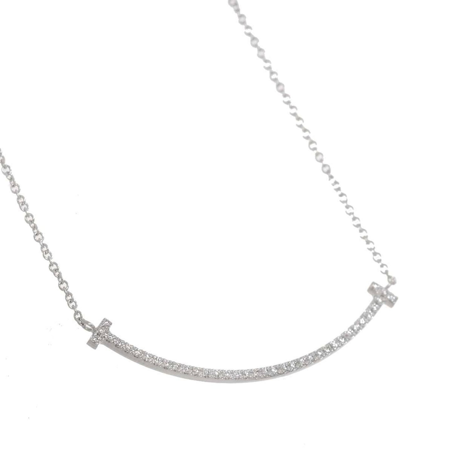 Tiffany & Co T Smile, Silver, White Gold, necklace