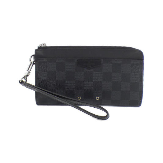 Louis Vuitton Zippy Dragonne, Black, Canvas, wallet