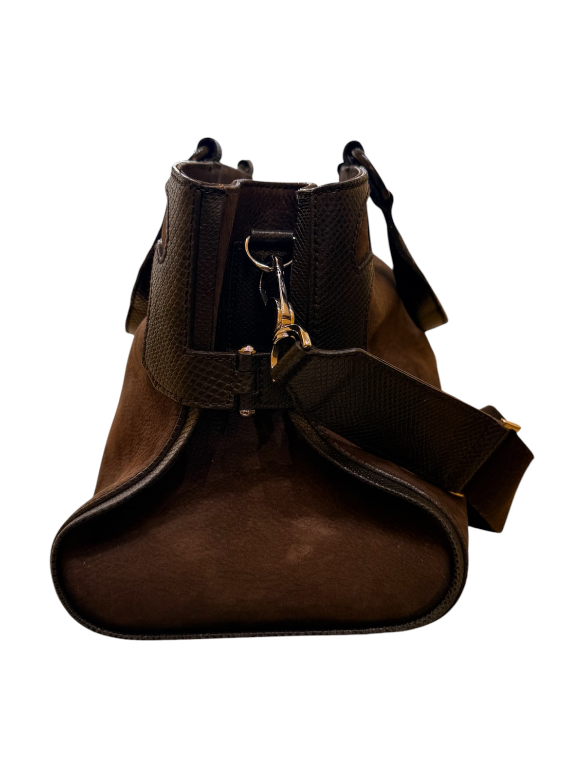 Cartier Marcello Leather, Brown, Suede, Handbag