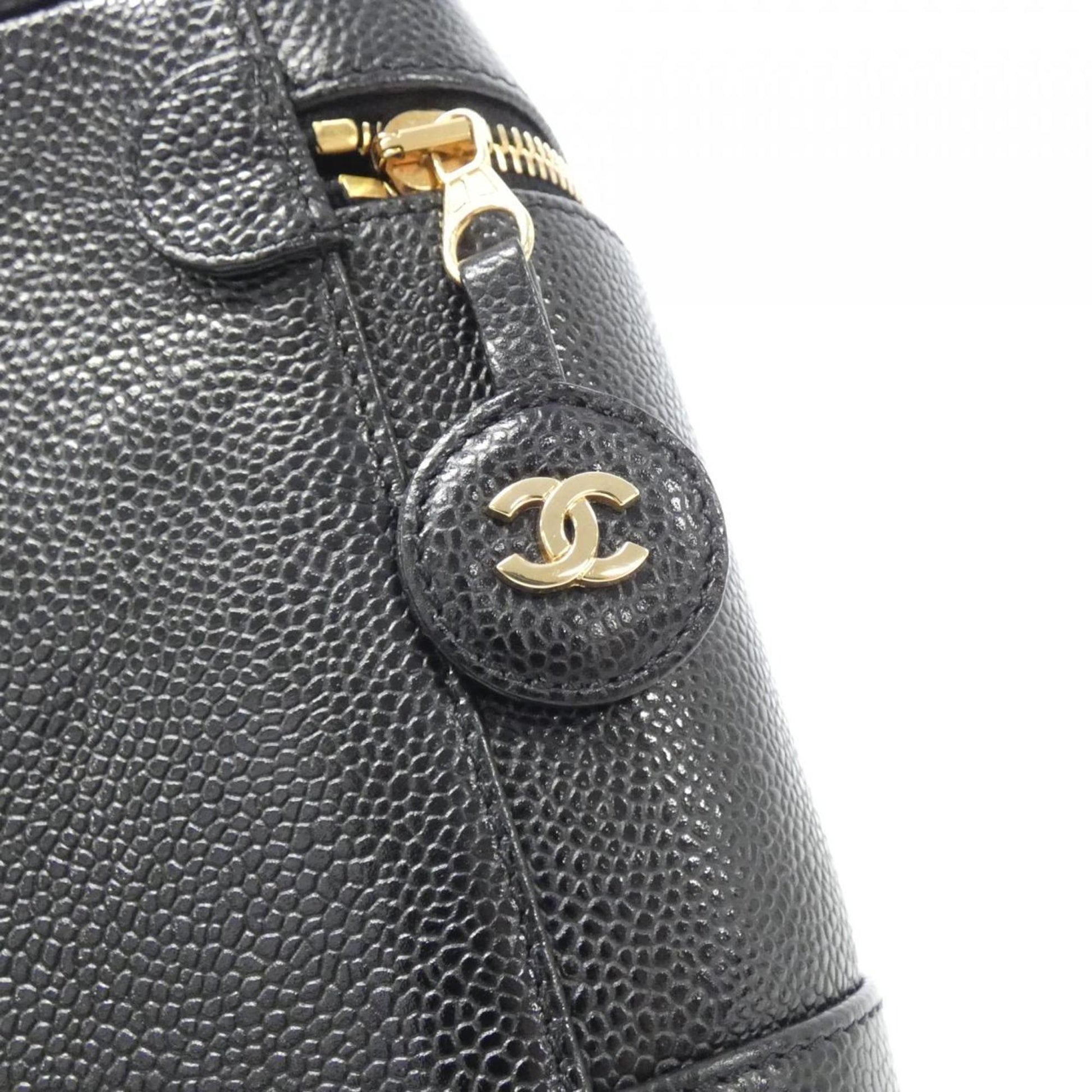 Chanel Vanity, Black, Leather, clutch