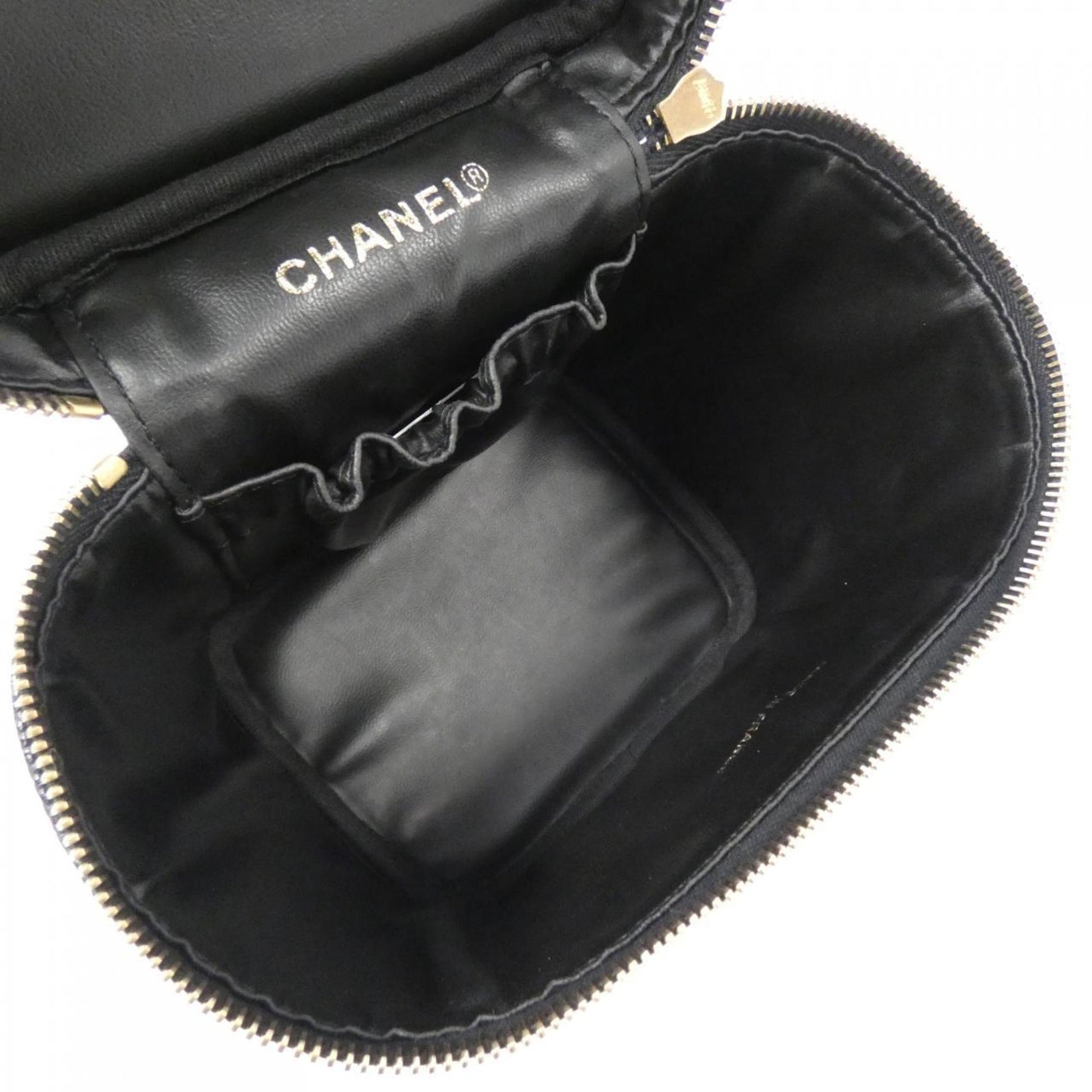 Chanel Vanity, Black, Leather, clutch