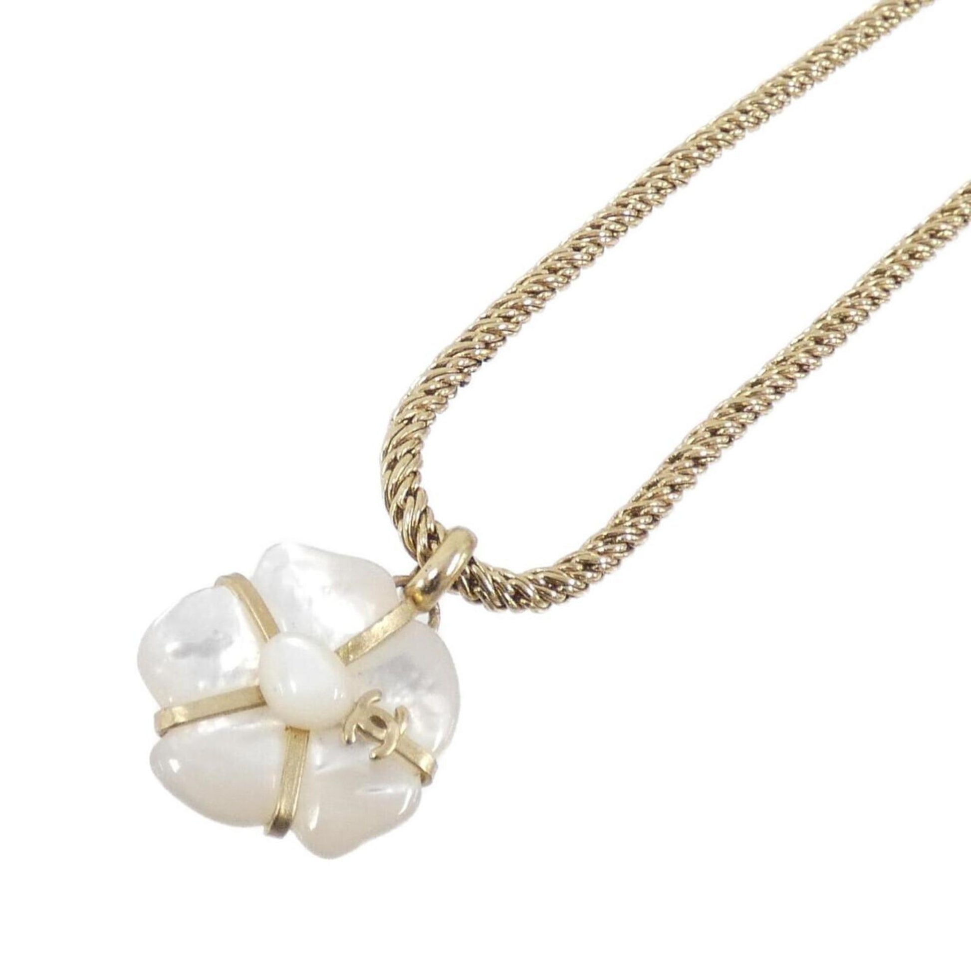 Chanel Camellia, White, Gold Plated, necklace