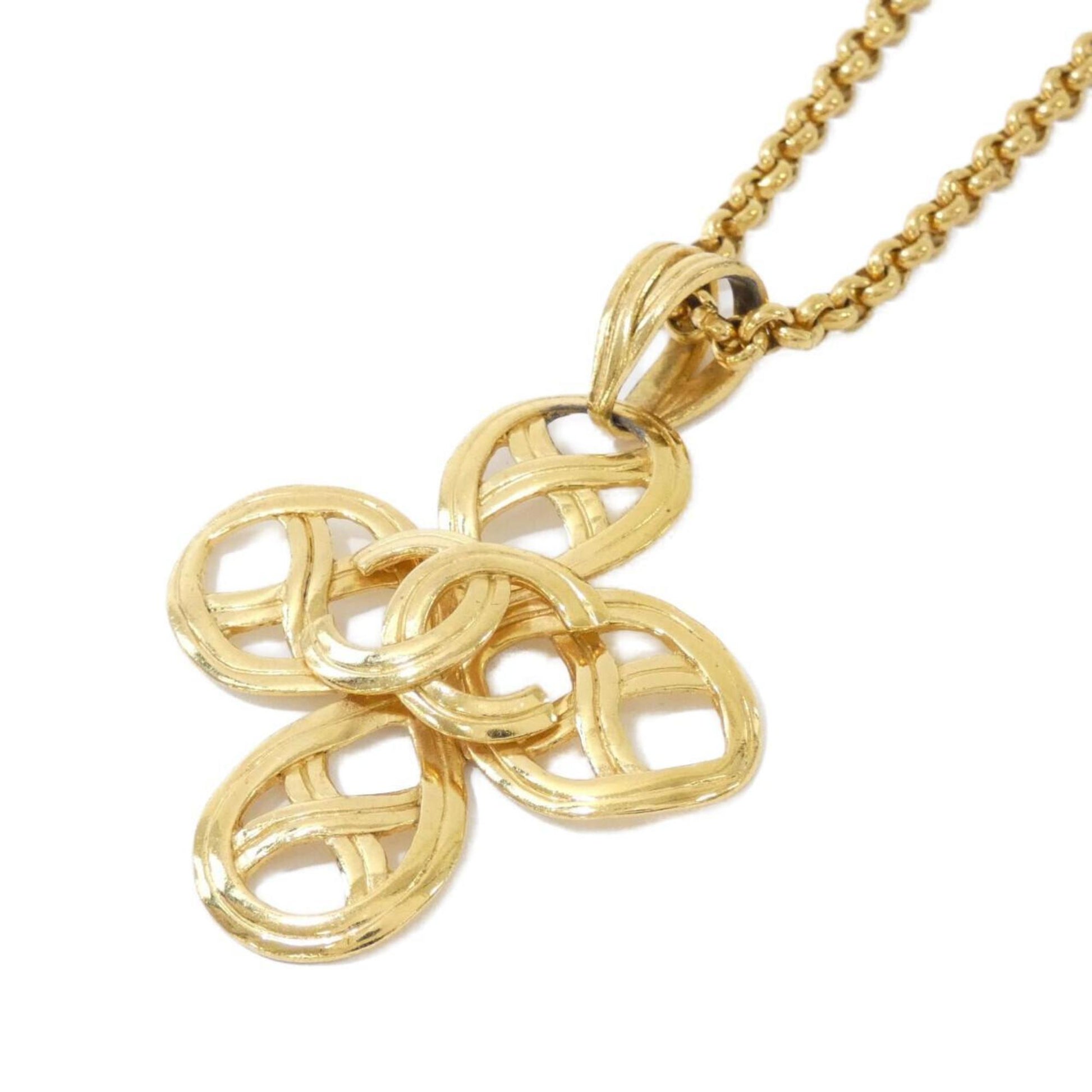 Chanel Clover, Gold, Gold Plated, necklace