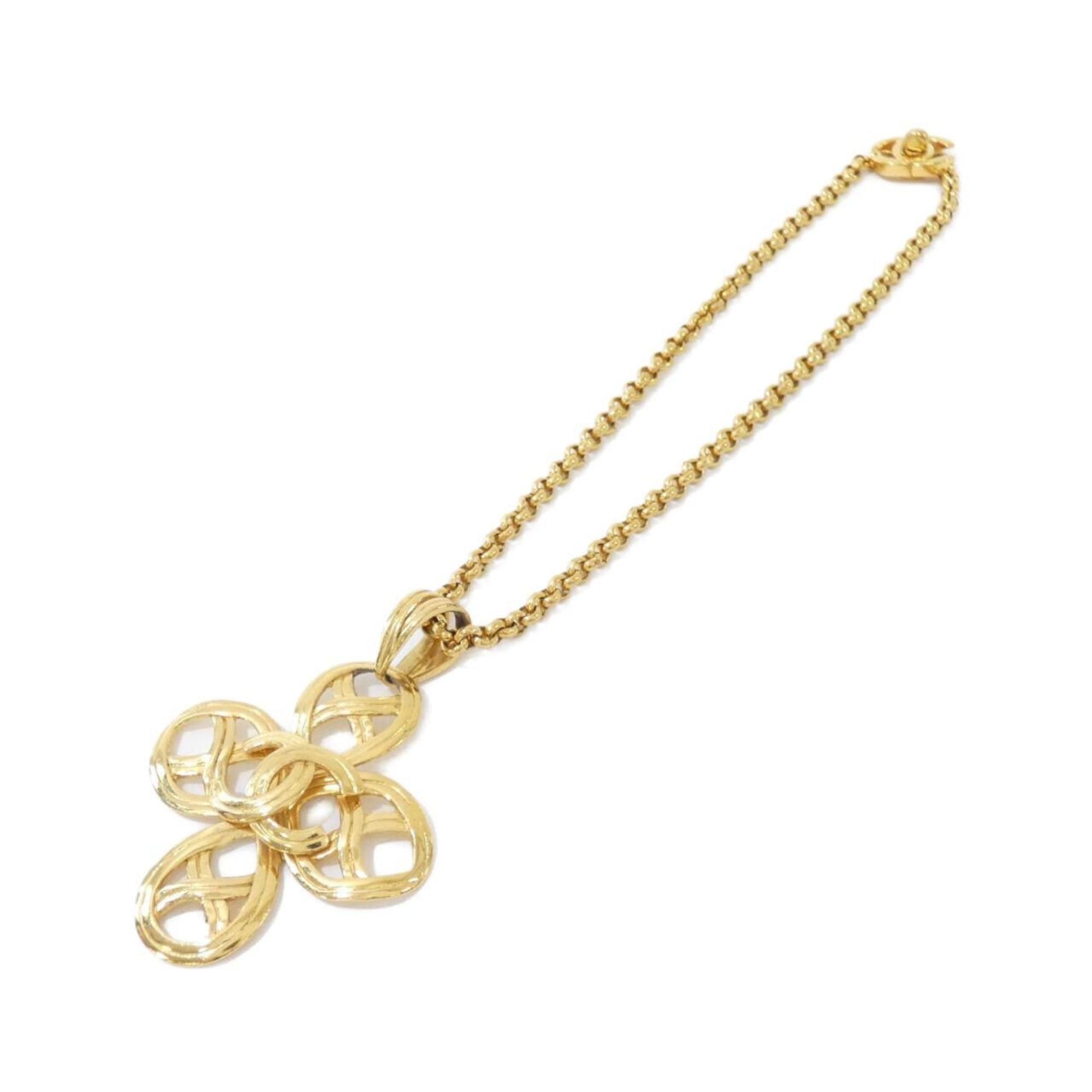 Chanel Clover, Gold, Gold Plated, necklace