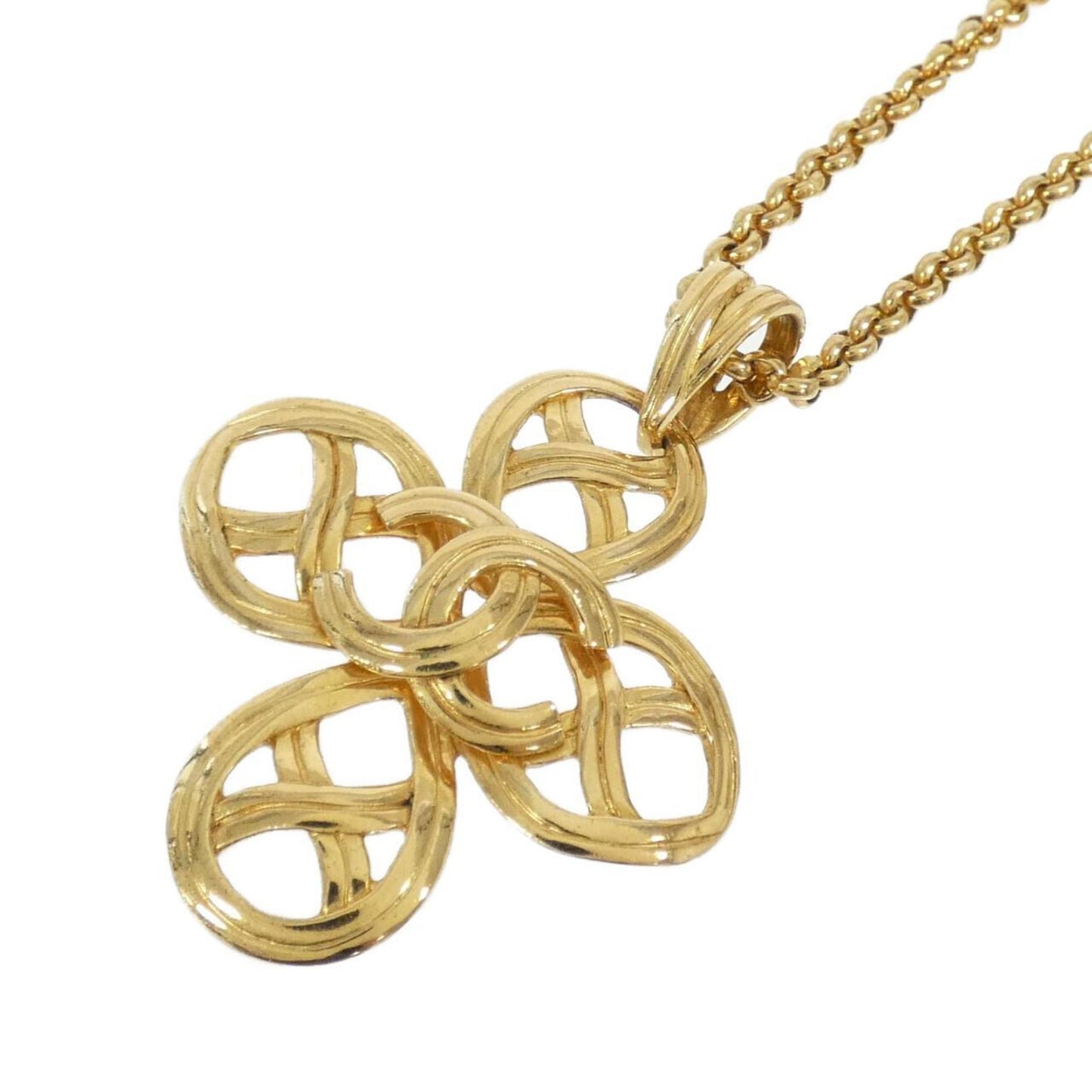 Chanel Clover, Gold, Gold Plated, necklace