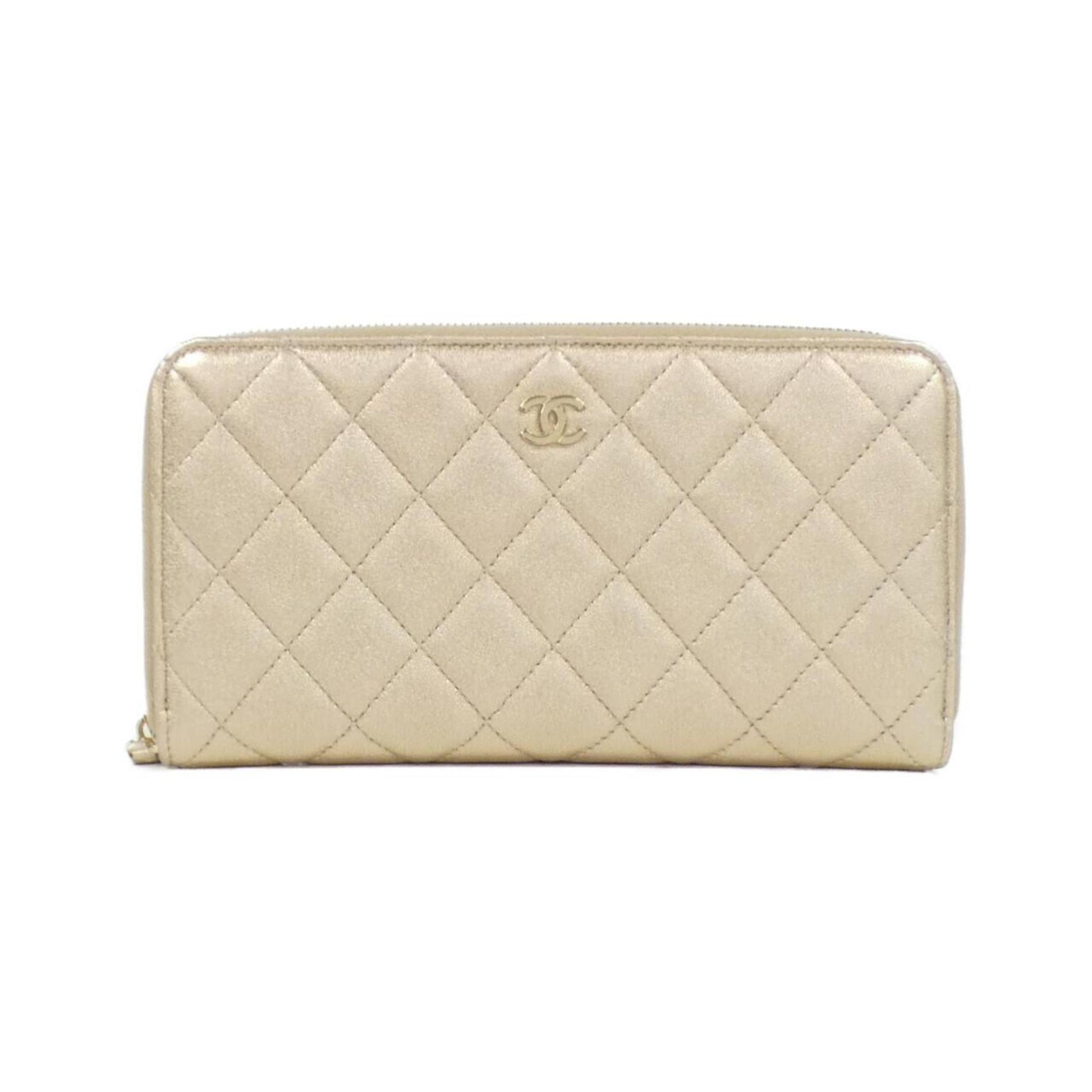 Chanel Cc, Gold, Leather, wallet