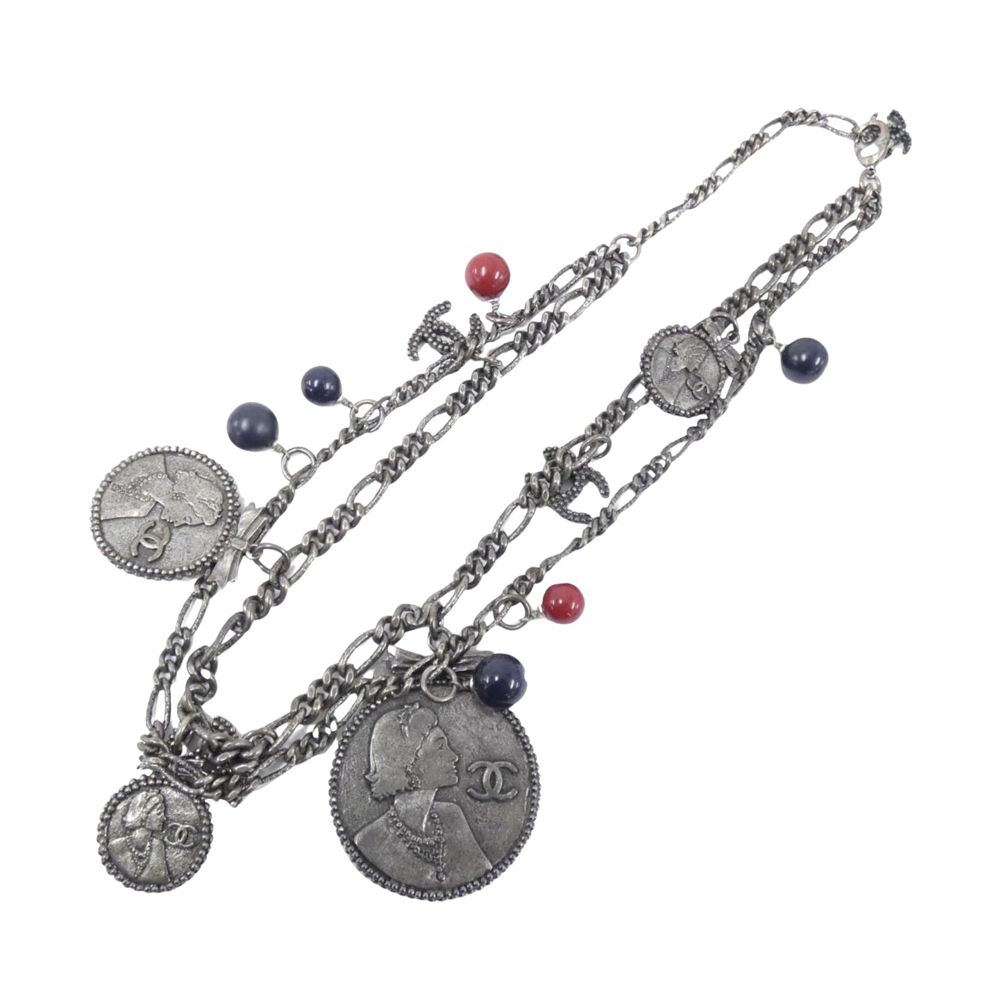 Chanel Coco Mark, Silver, Metal, necklace