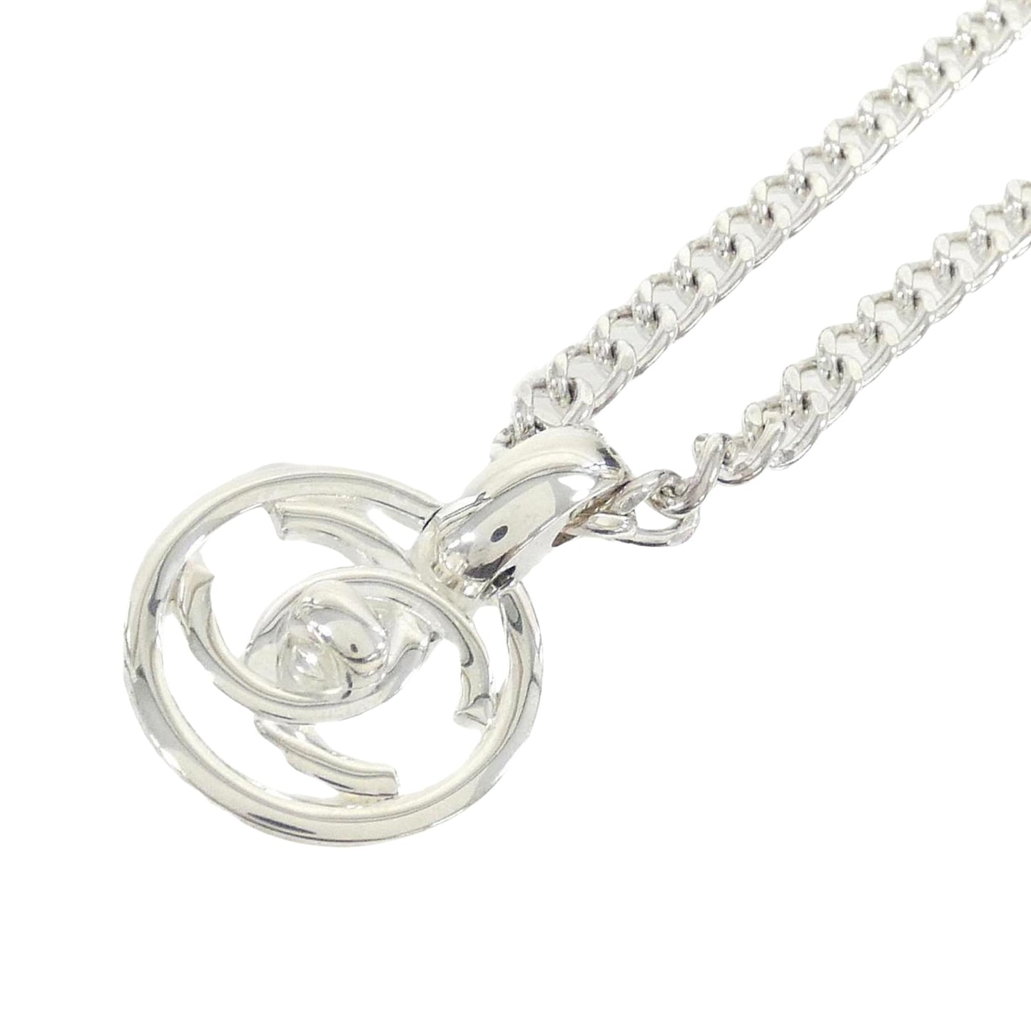 Chanel Logo CC, Silver, Metal, necklace