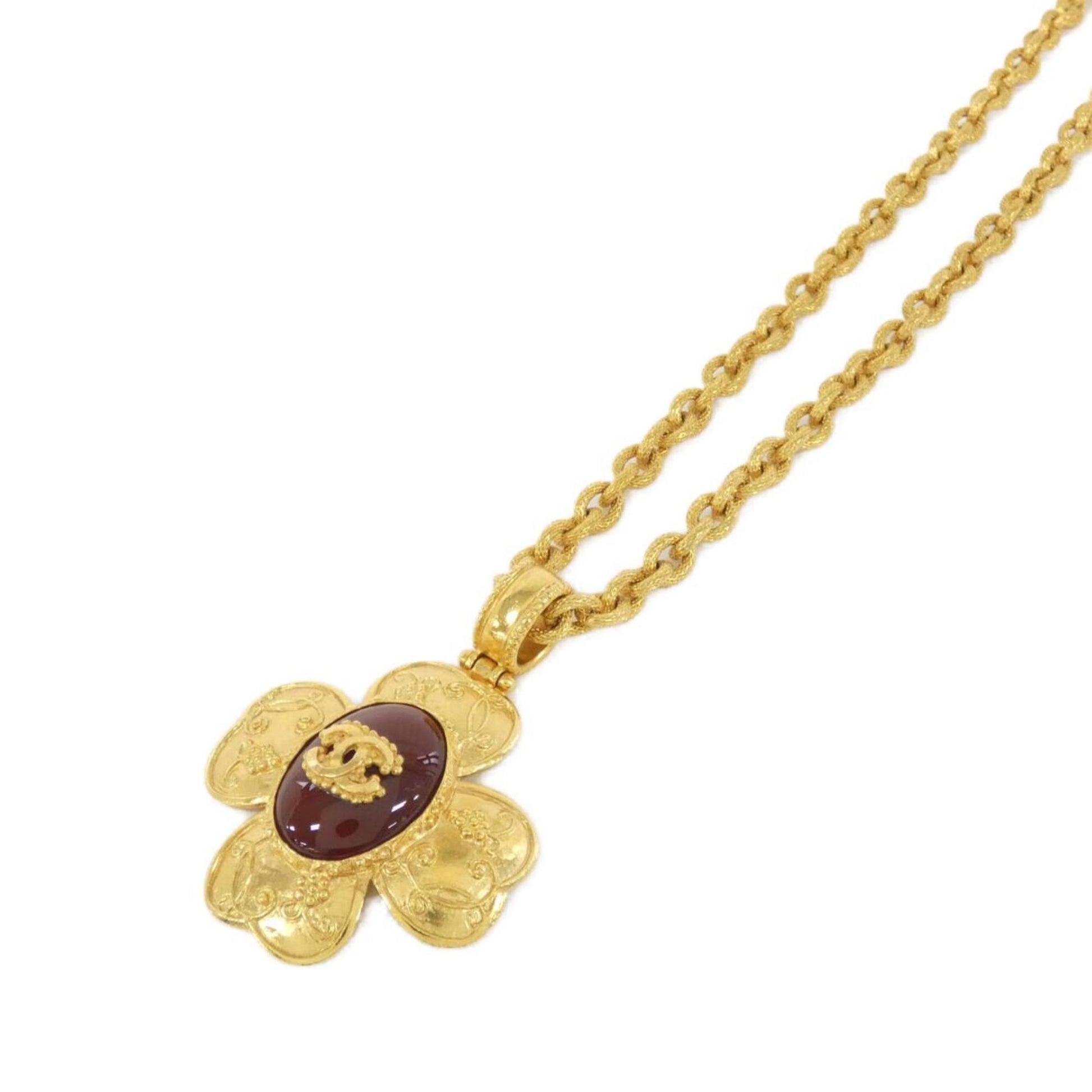 Chanel Clover, Gold, Gold Plated, necklace